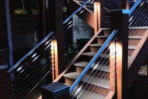 LED lighting on deck stairs adds an element of safety LED Lighting for Deck Stairs